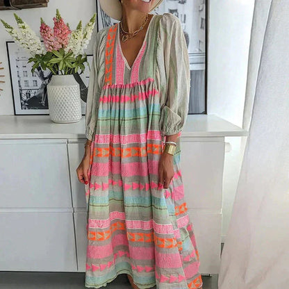 Kalei – Striped Kaftan Maxi Dress