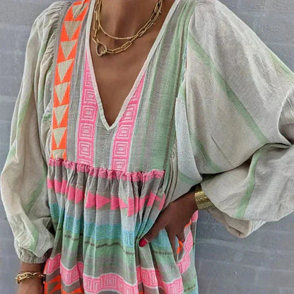 Kalei – Striped Kaftan Maxi Dress