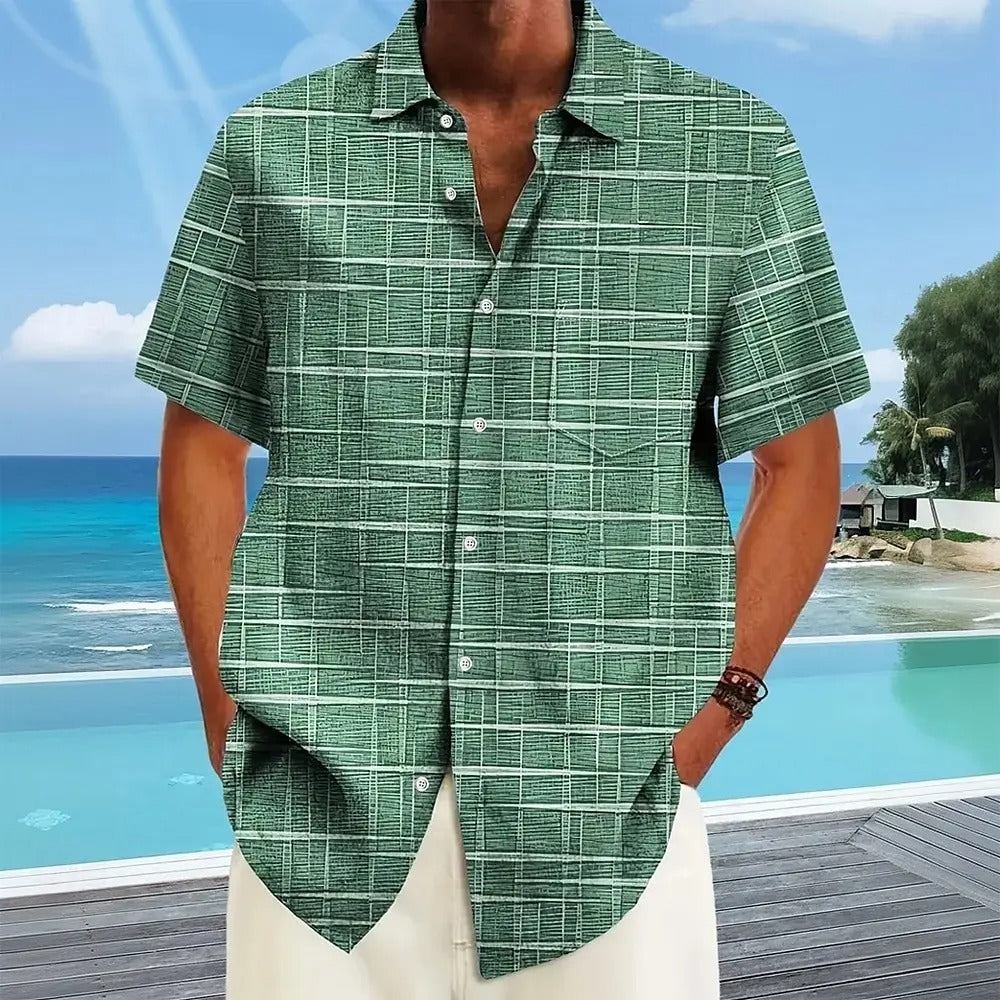 Men's Printed Button-Down Shirt - VibreMode
