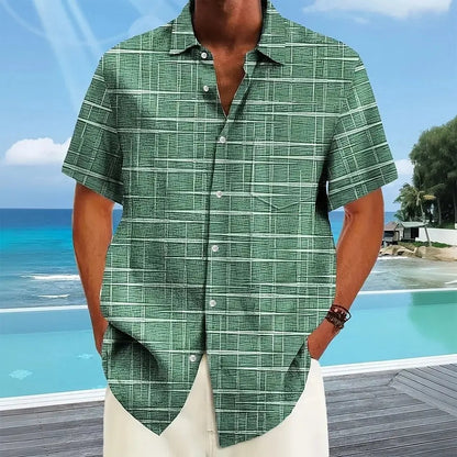 Men's Printed Button-Down Shirt - VibreMode