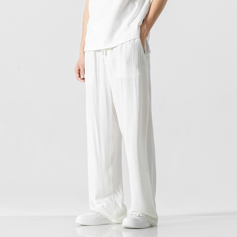 Image of Kane | Men's Wide Leg Drawstring Chino Trousers