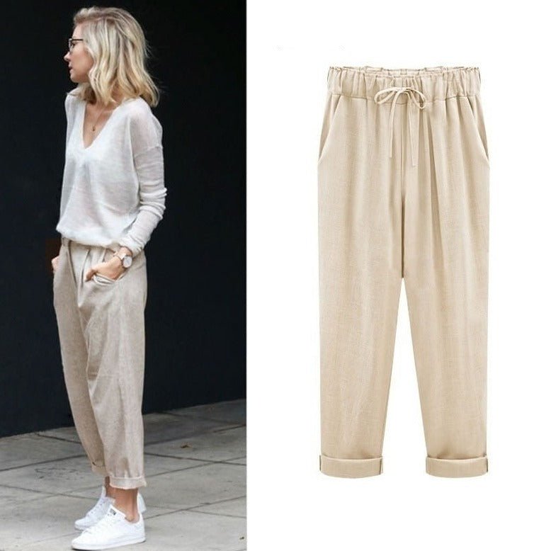 Women's Drawstring Cuffed Trousers - Vonnera