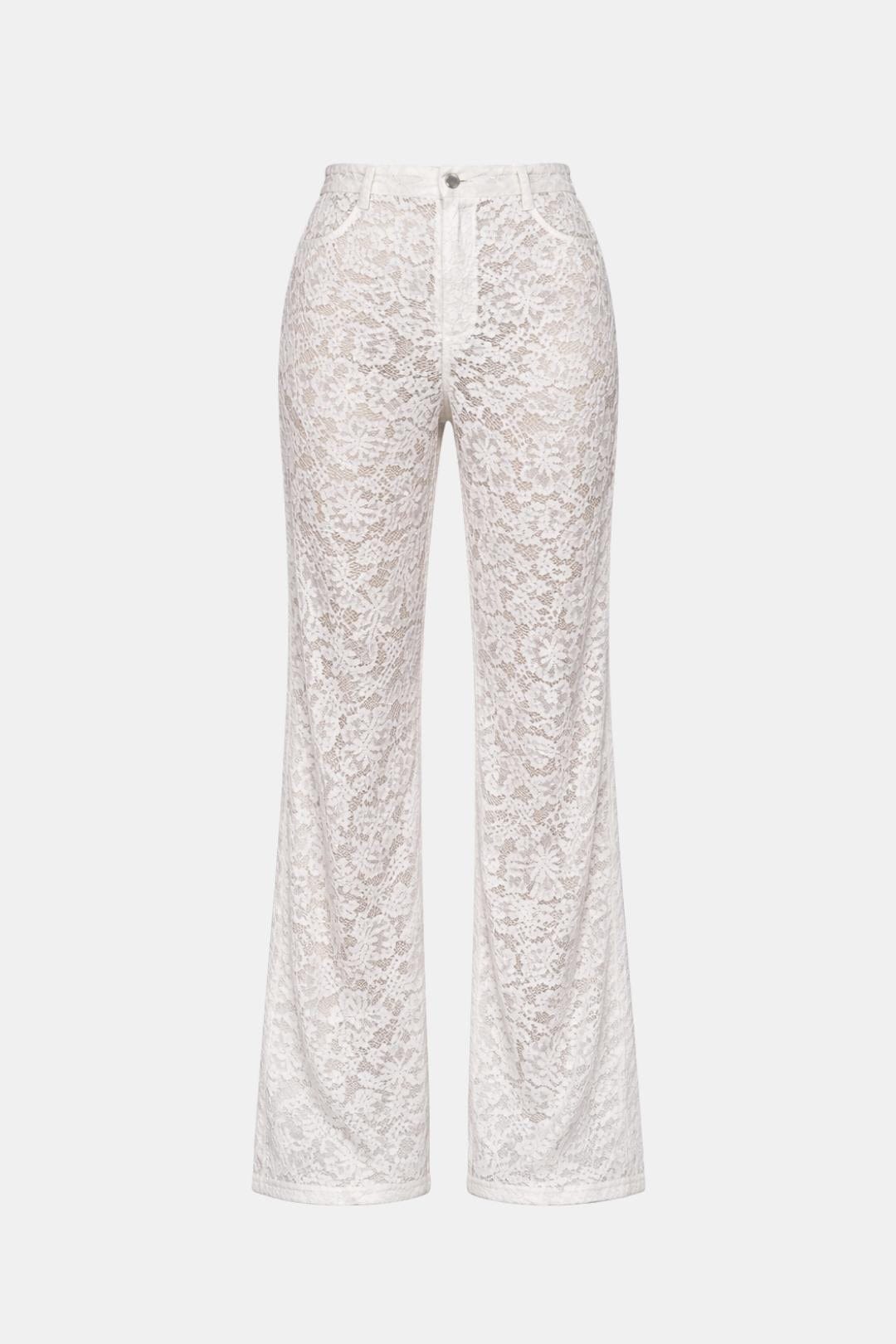 Women's High Waisted Lace Flare Pants