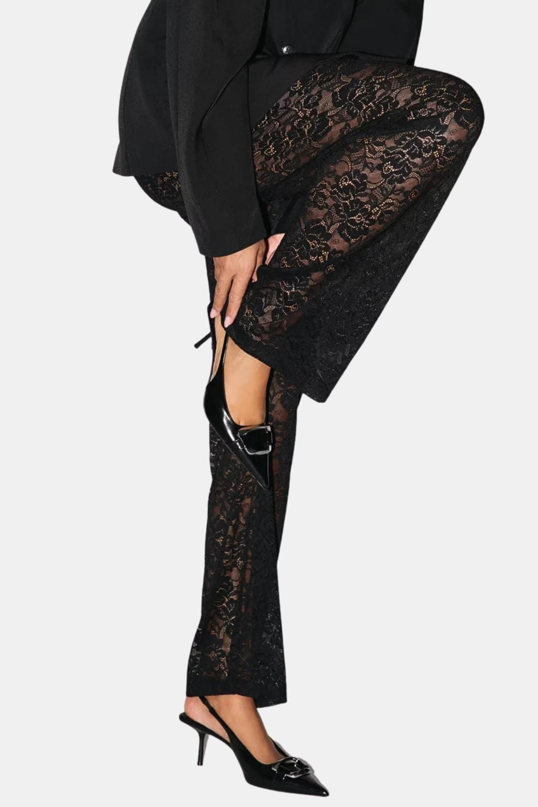 Women's High Waisted Lace Flare Pants