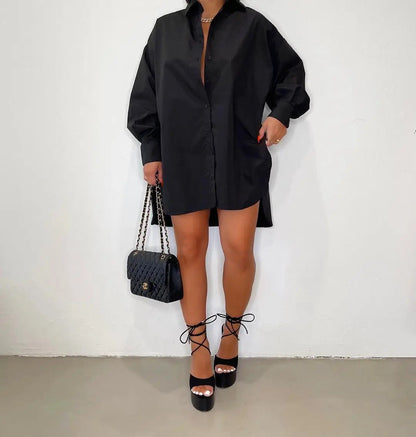 Women's Oversized Mini Shirt Dress