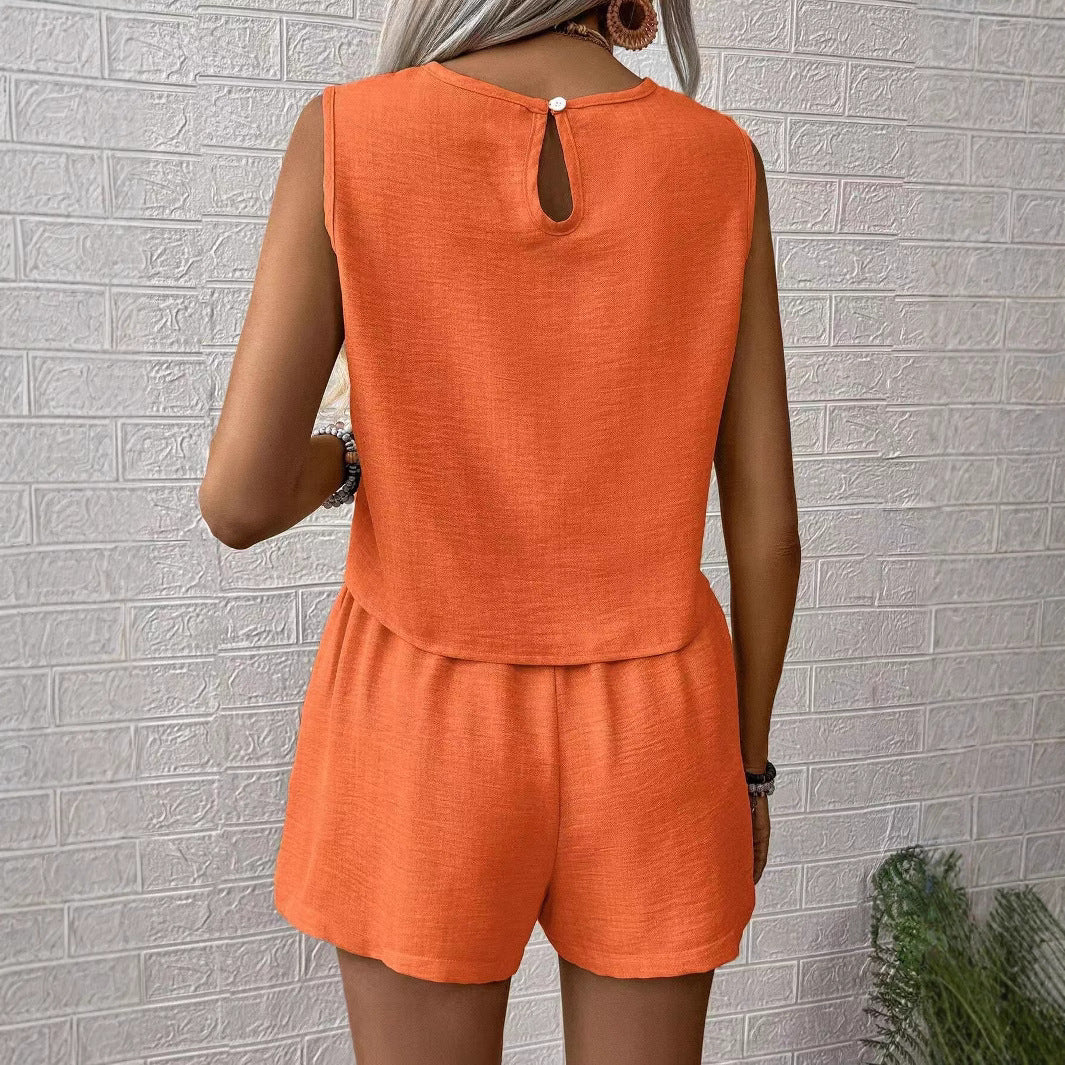 Women's Sleeveless Two Piece Outfit