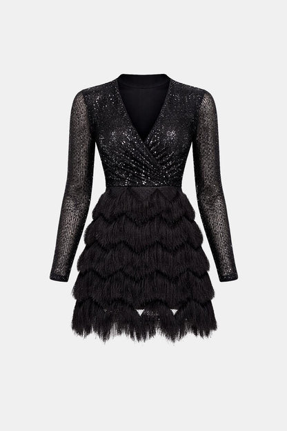 Image of Kathleen | Women's V-Neck Sequin Mini Dress