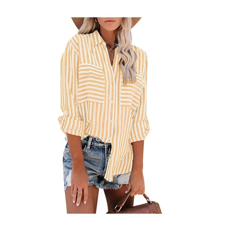 Image of Katrina | Women's Striped Button-Up Shirt