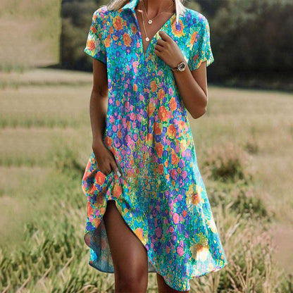 Women's Floral Print A-Line Mini Dress - Vonnera