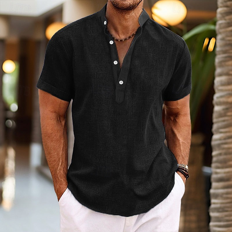 Image of Ken | Men's Short Sleeve Henley Shirt