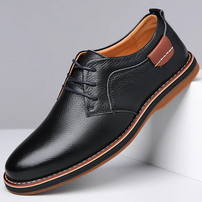 Kendall Men's Oxford Shoes Lace-Up Leather Black - Vonnera
