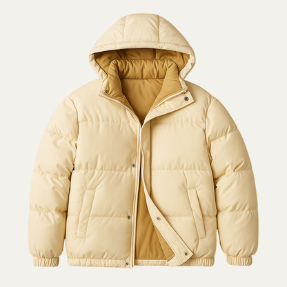 Men's Quilted Puffer Jacket Warm Hooded Winter Coat - Vonnera
