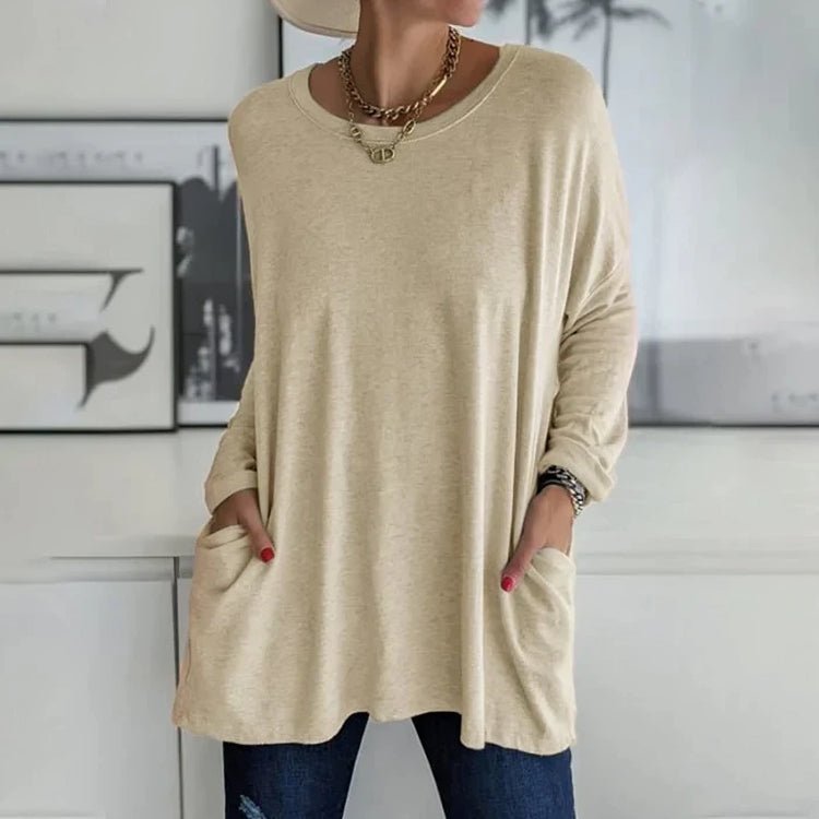 Women's Oversized Long Sleeve Blouse - VibreMode