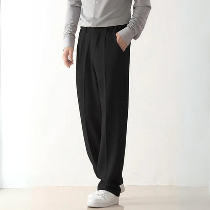 Men's Pleated Wide Leg Dress Pants - VibreMode