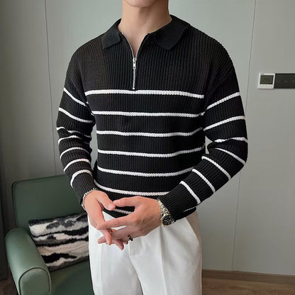 Men's Striped Zip Sweater - Vonnera