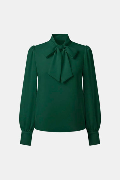 Women's Long Sleeve Tie Neck Blouse - VibreMode