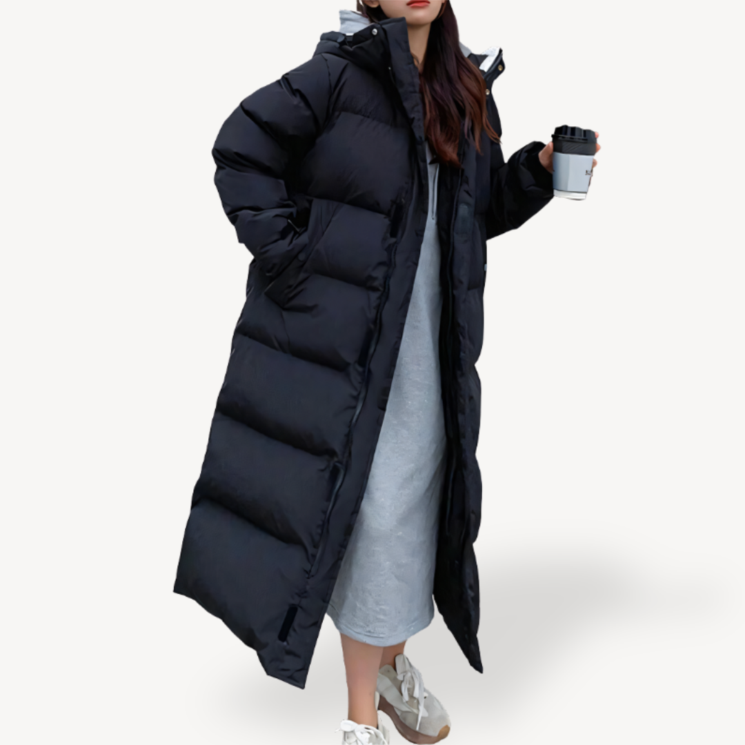 Women's Long Hooded Puffer Jacket - Vonnera