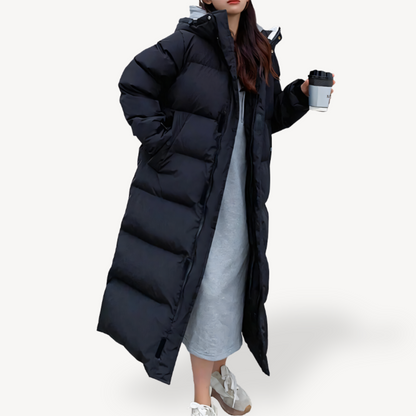 Women's Long Hooded Puffer Jacket - Vonnera