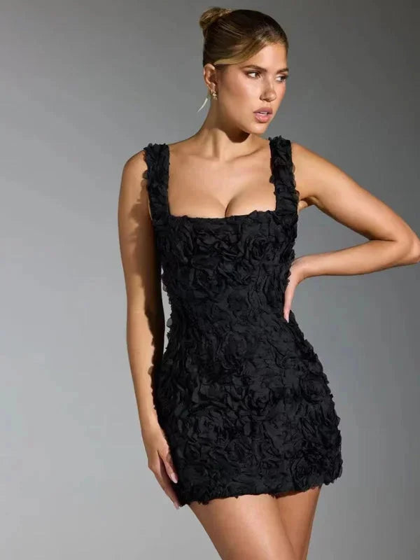Women's Floral Mini Dress Strap Detail
