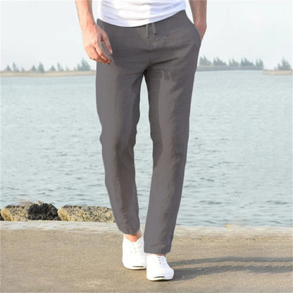 Men's Linen Casual Trousers Beige