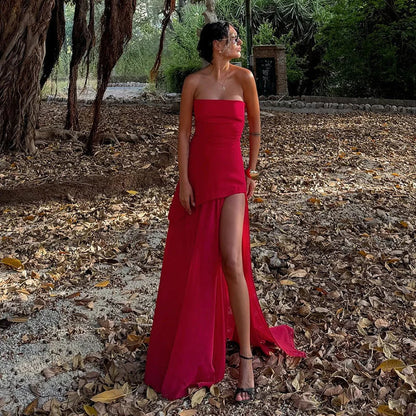Women's Asymmetrical Layered Maxi Dress
