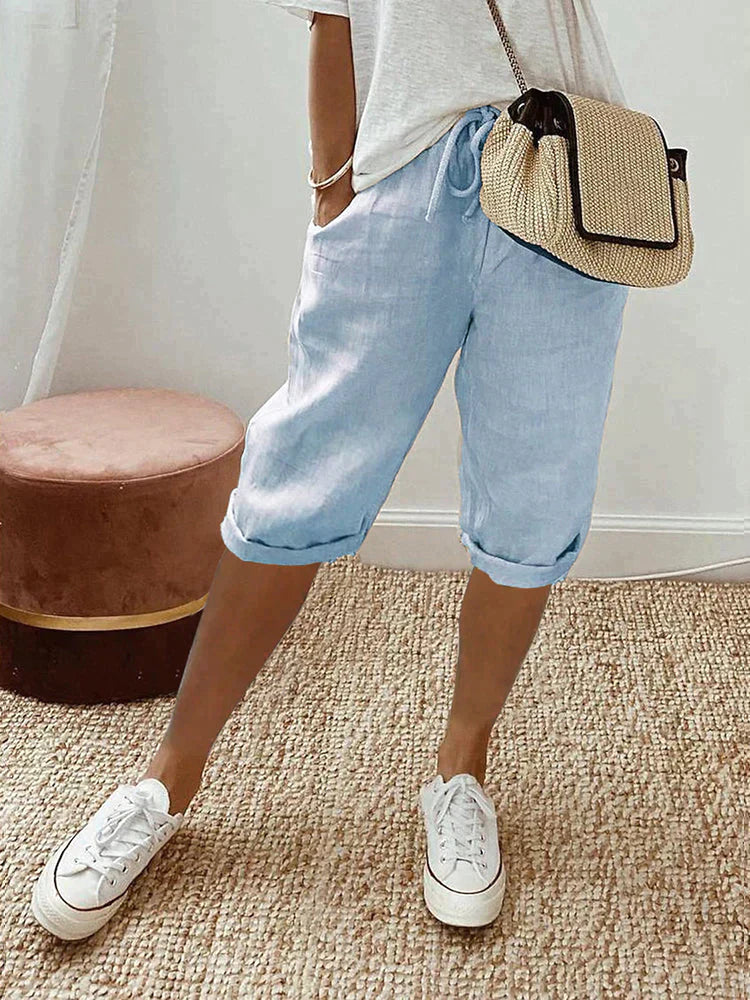 Men's Drawstring Shorts Rolled Hem