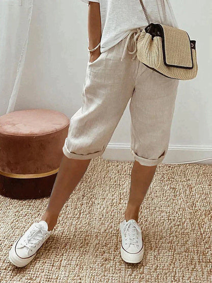 Men's Drawstring Shorts Rolled Hem
