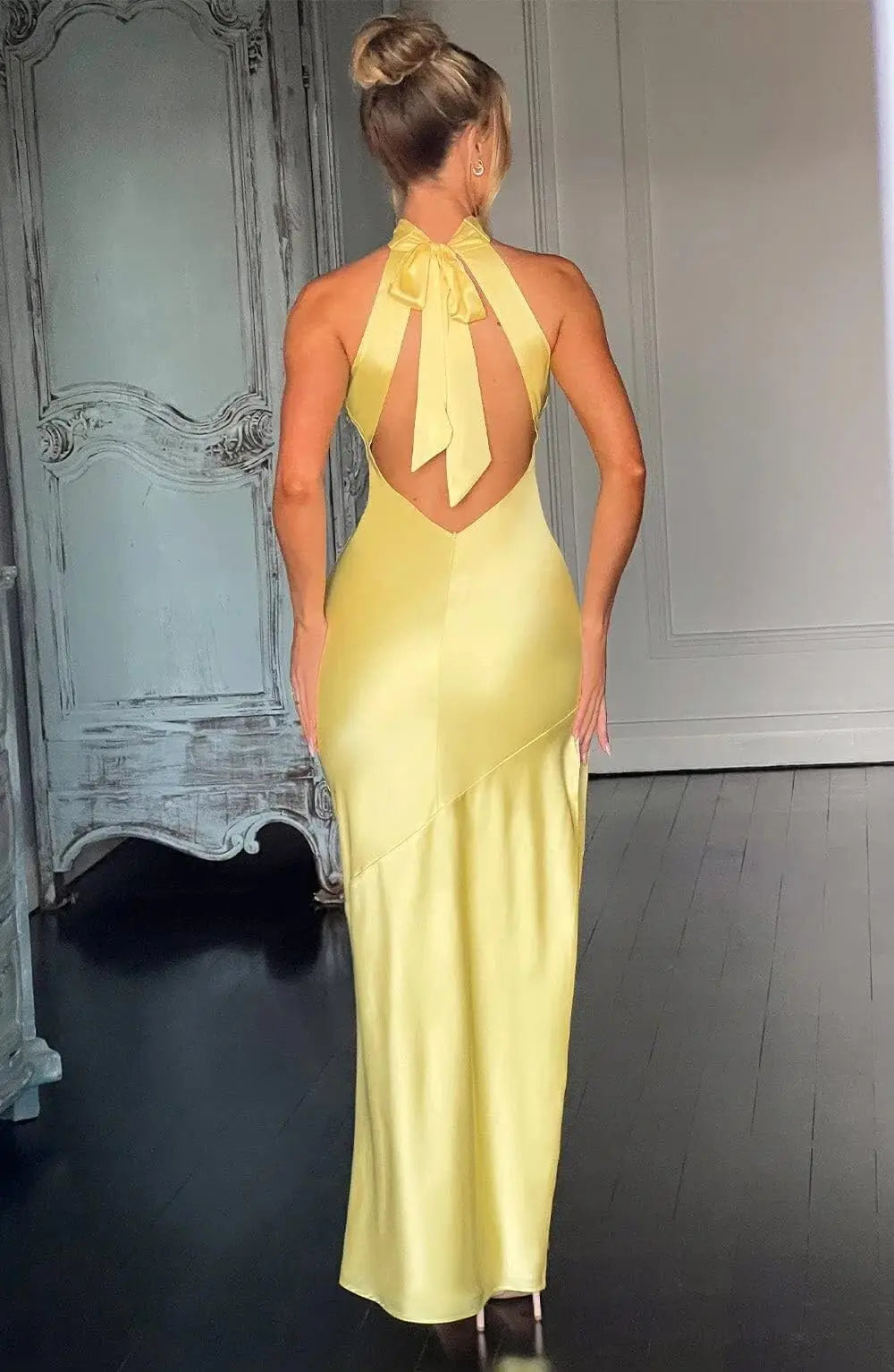 Kristen | Women's Sleeveless Halter Maxi Dress - Image 4
