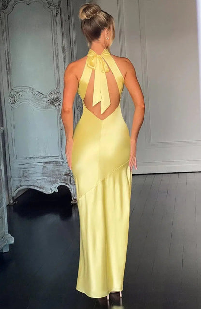 Kristen | Women's Sleeveless Halter Maxi Dress - Image 4