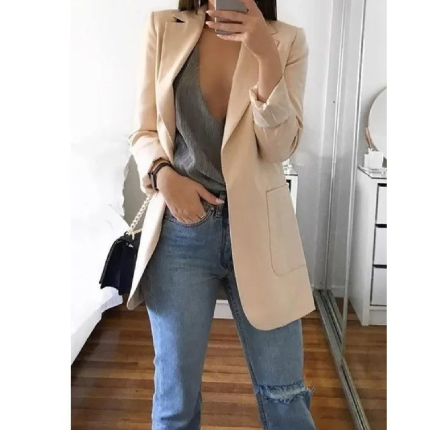 Image of Kristin | Women's Long Sleeve Notched Lapel Blazer
