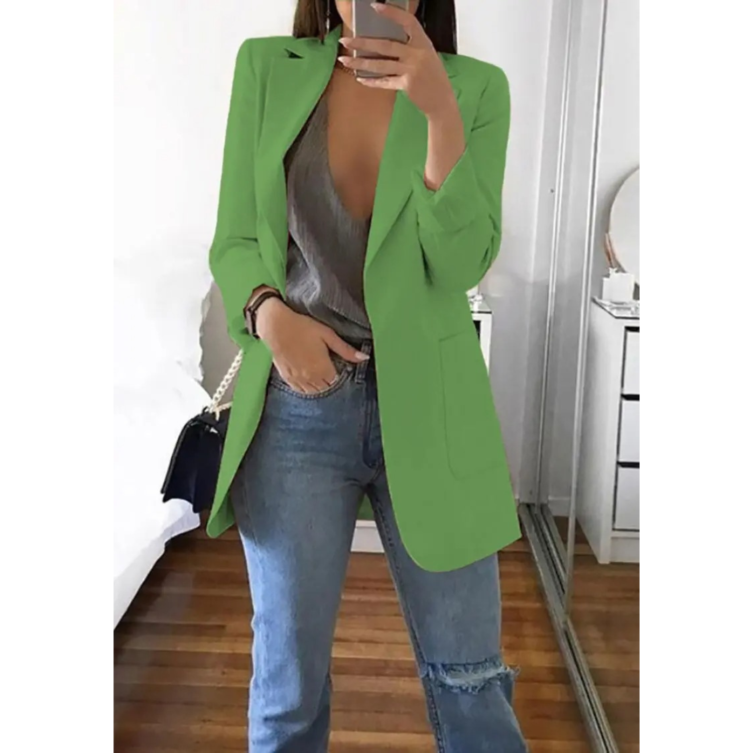Image of Kristin | Women's Long Sleeve Notched Lapel Blazer