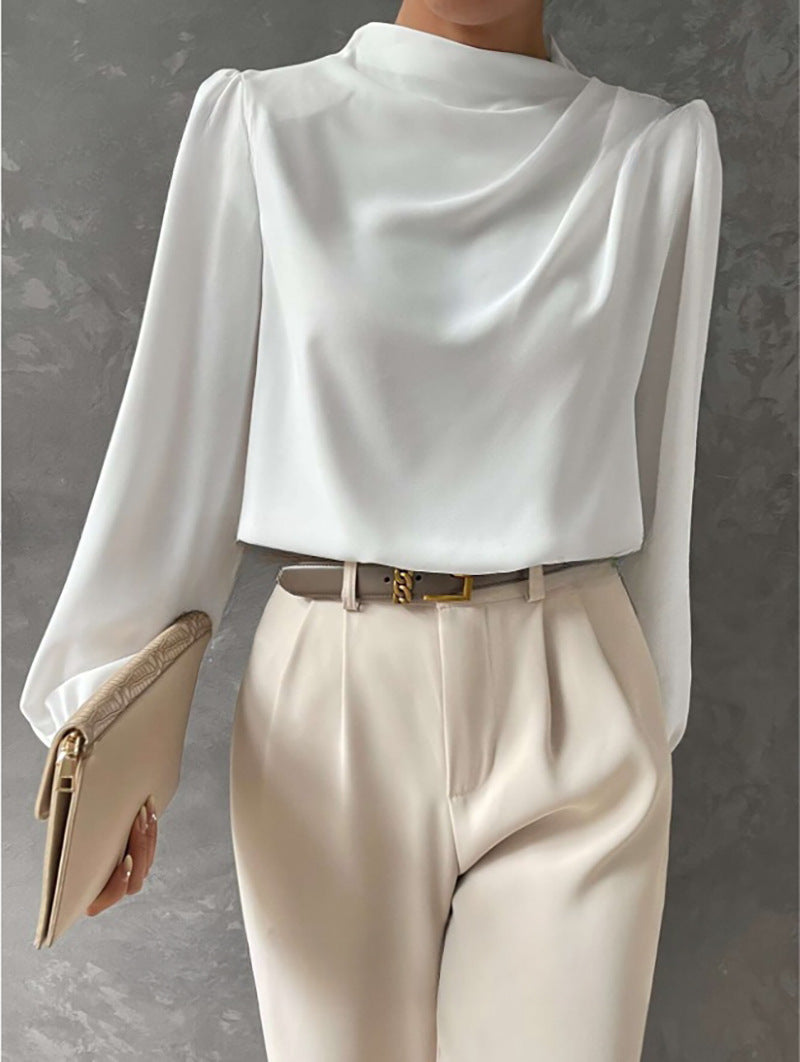 Image of Kyla | Women's Long Sleeve Draped Blouse