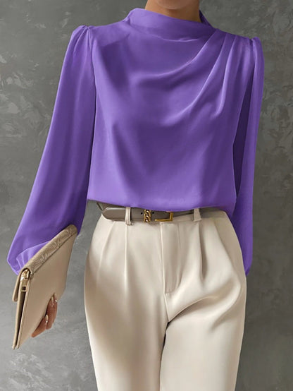 Image of Kyla | Women's Long Sleeve Draped Blouse