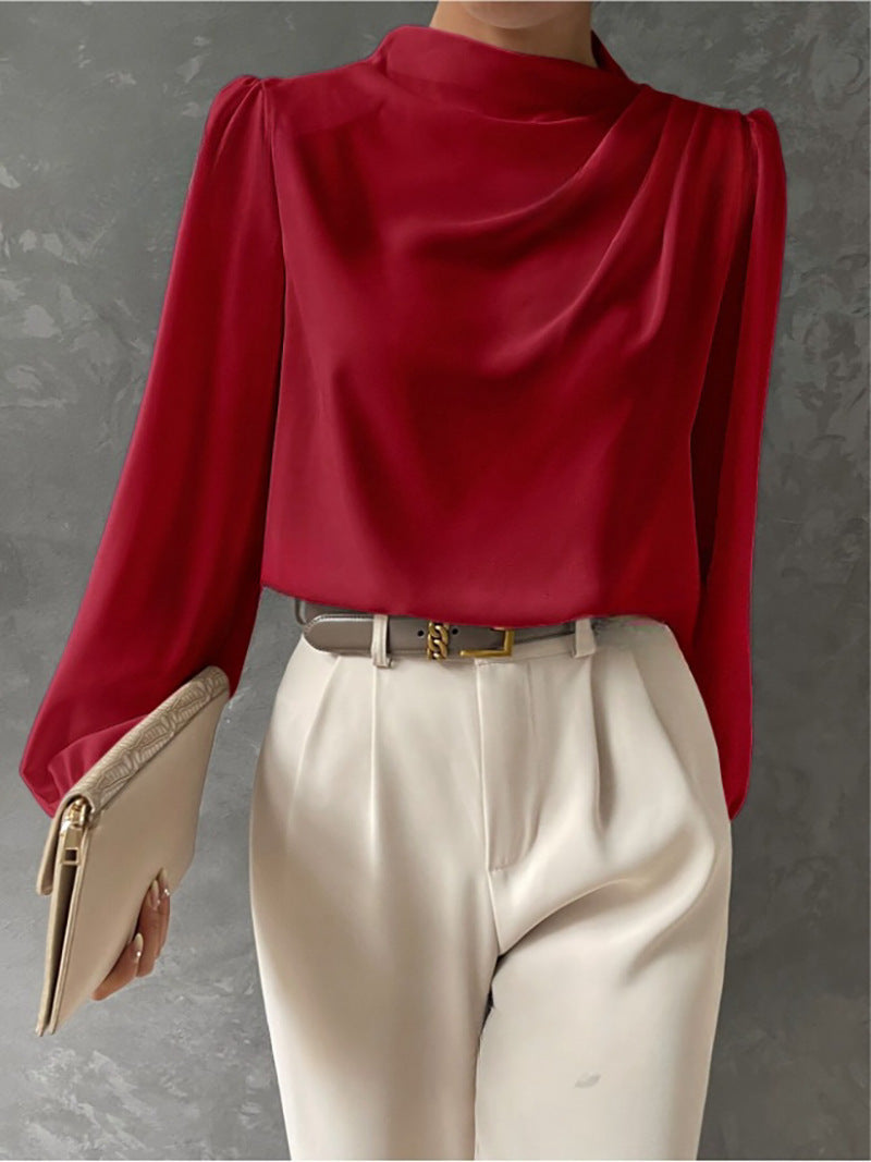 Image of Kyla | Women's Long Sleeve Draped Blouse