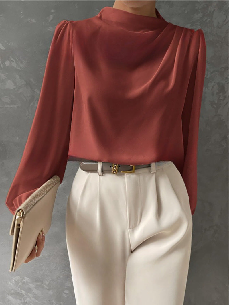 Image of Kyla | Women's Long Sleeve Draped Blouse