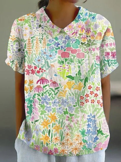 Kylie Women's Floral Blouse Relaxed Fit - VibreMode