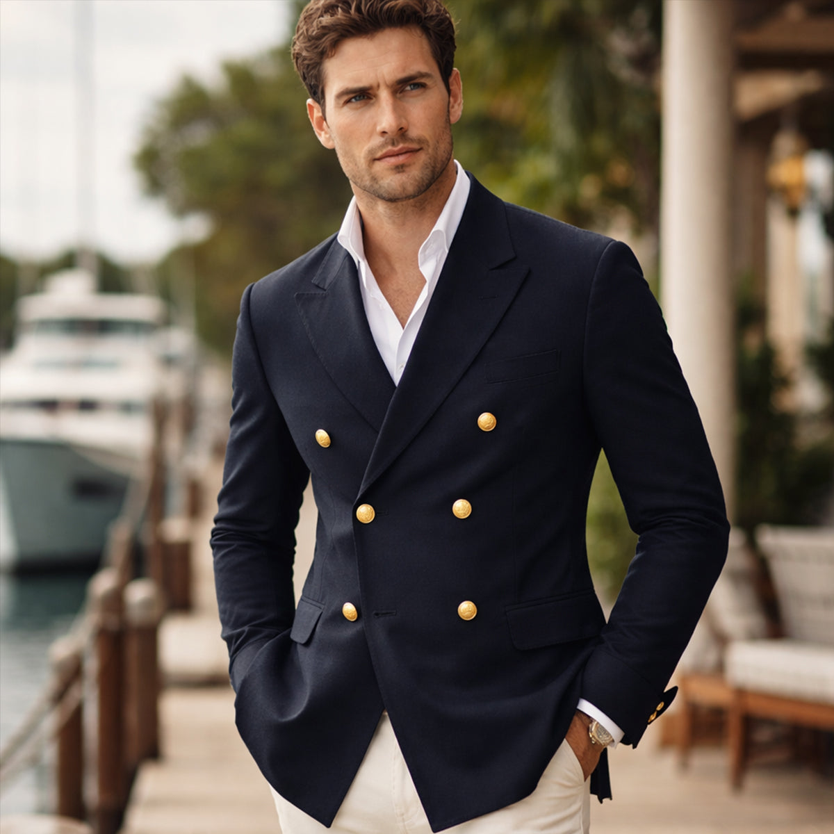 Men's Slim Fit Double Breasted Shirt