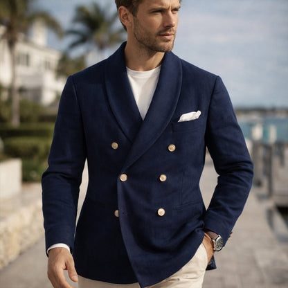 Cannes Men V Neck Double Breasted Shirt