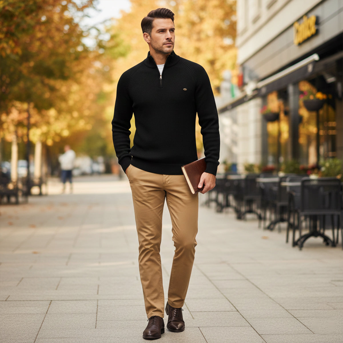 Men's Cotton Quarter Zip Sweater