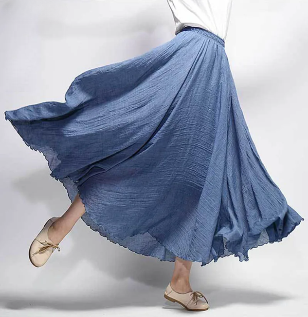 Lunara Women's Linen A-Line Skirt - Vonnera