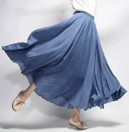 Lunara Women's Linen A-Line Skirt - Vonnera