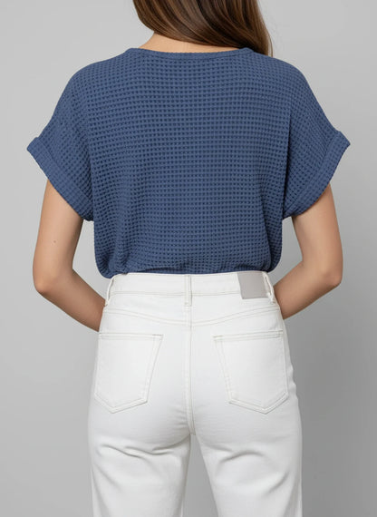 Women's Knit Lace Yoke Blouse