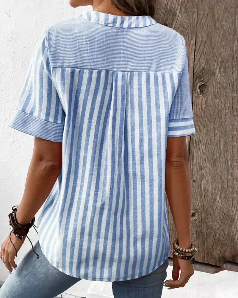 Women's Patchwork Stripe Blouse