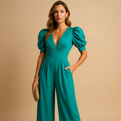 Women's Puff Sleeve Jumpsuit