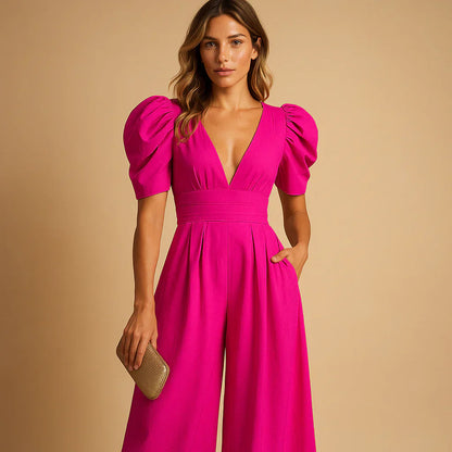Women's Puff Sleeve Jumpsuit