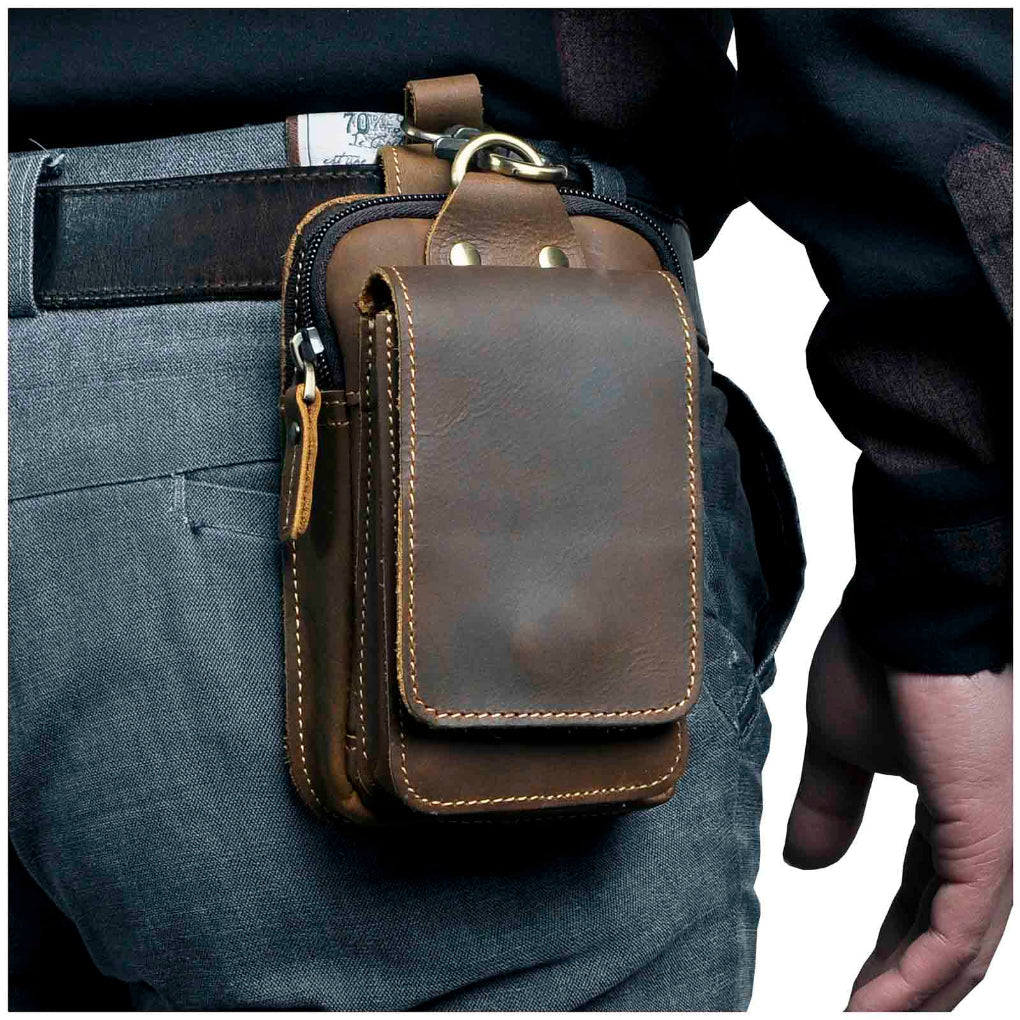 Men's Leather Hip Bag - Vonnera