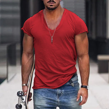 Image of Laurence | Men's Fitted V-Neck T-Shirt