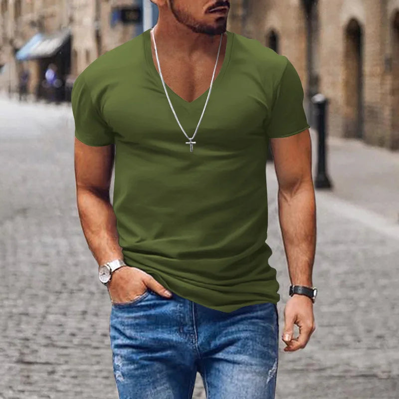 Laurence | Men's Fitted V-Neck T-Shirt - Image 1