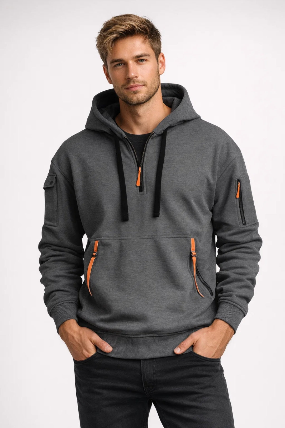 Men's Half Zip Hoodie Pullover Sweatshirt - Vonnera