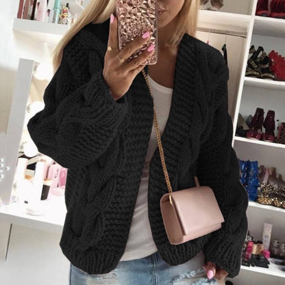 Women's Oversized Cable Knit Cardigan - Vonnera